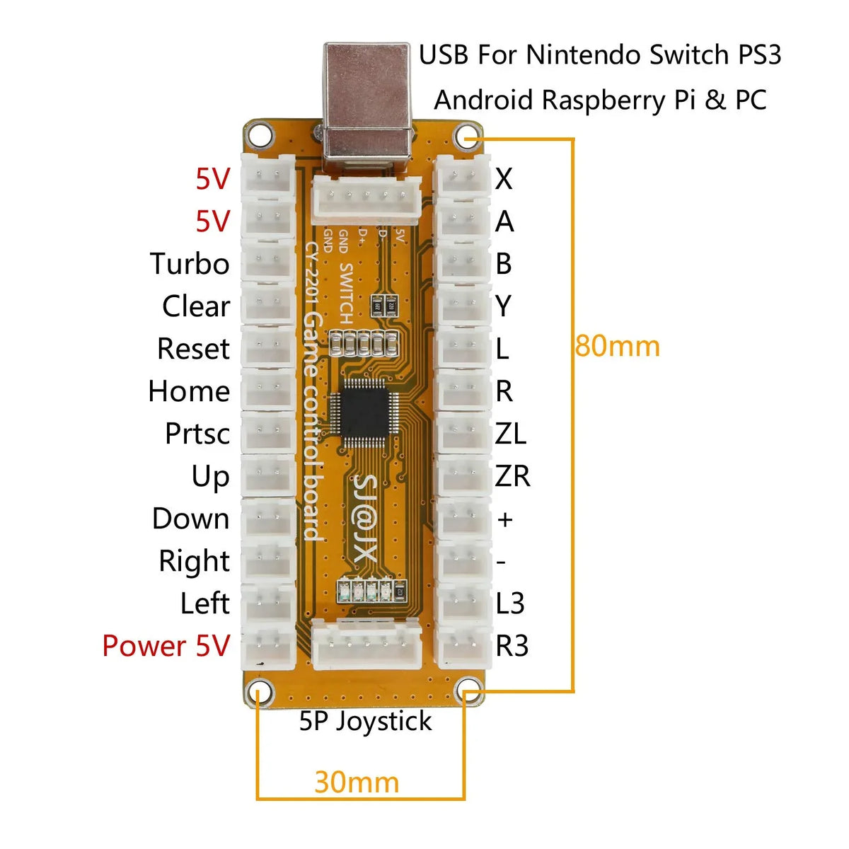 MAME Nintendo Switch PC Game Microswitch Controller Raspberry Pi Button Player Arcade PS3 MX Cherry USB Retropie 2 for SJ@JX Joystick 8way Encoder Gamepad