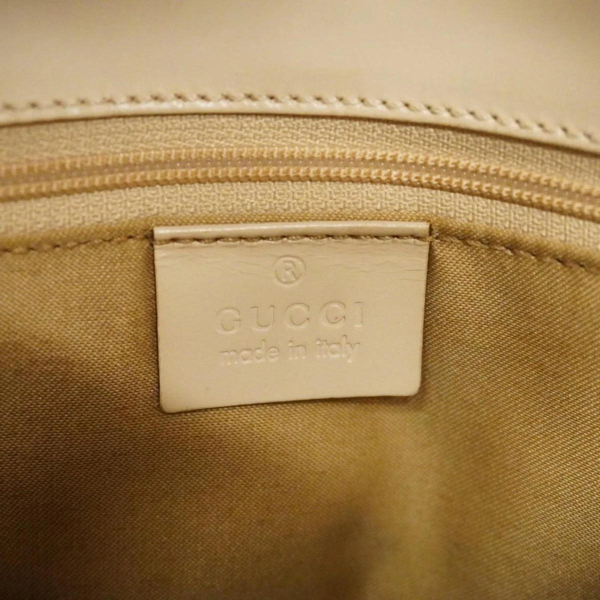 Canvas Leather Handbag Women's Pre-Owned GG Ivory 1079 Gucci (Good) 002
