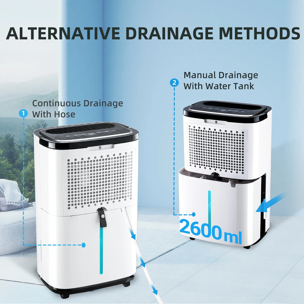 (95 RH),White Basement 95% 30 WANAI Moisture "F, Home Drain Dehumidifier,1500 Dehumidifier with Sq.Ft,Protable for Removal Hose,Max Pints and 22 Pints