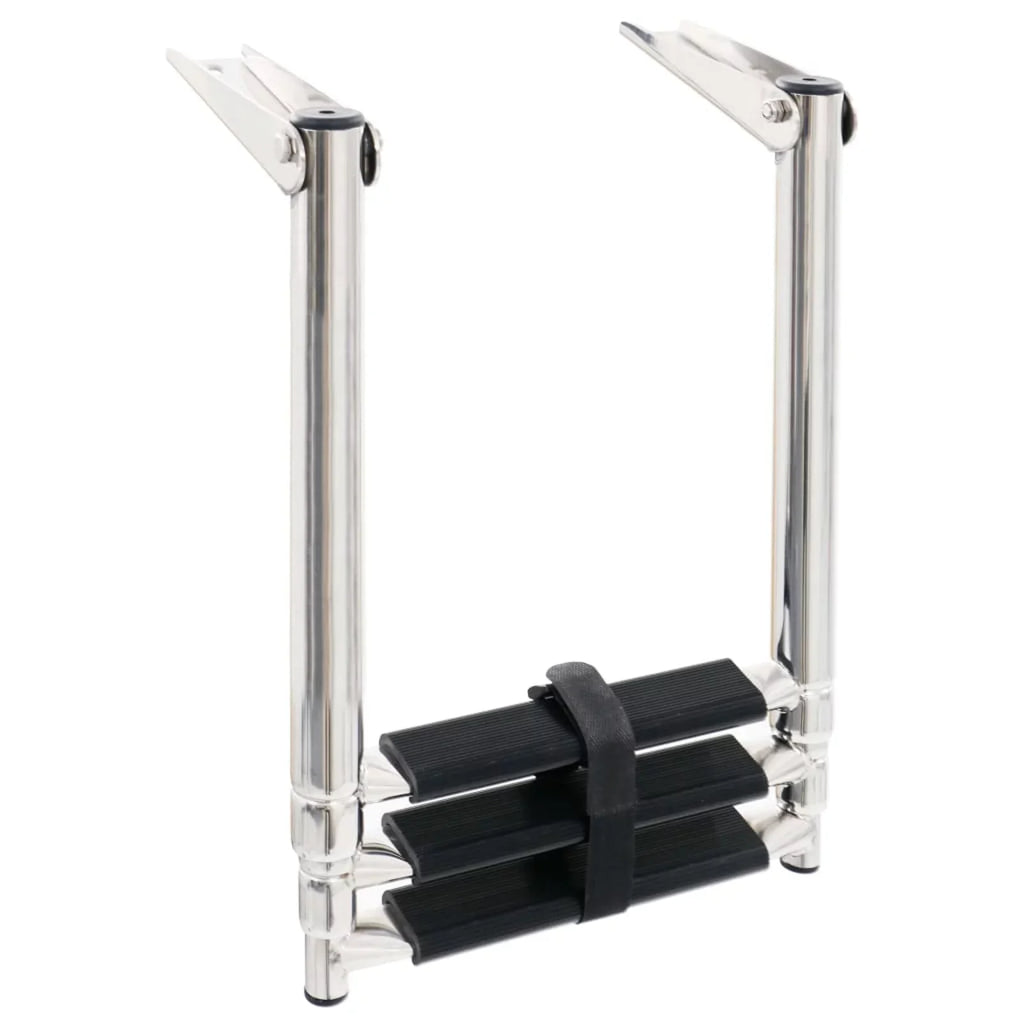 3 Ladder and Platform Ladder for Boat Dcenta Non-Slip Mounting Pool, Steel Stainless Telescopic Swimming Boarding Folding