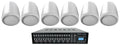 Commercial Speakers JBL Pendant Multi Amplifier+(6) Matrix White 4-Zone Source