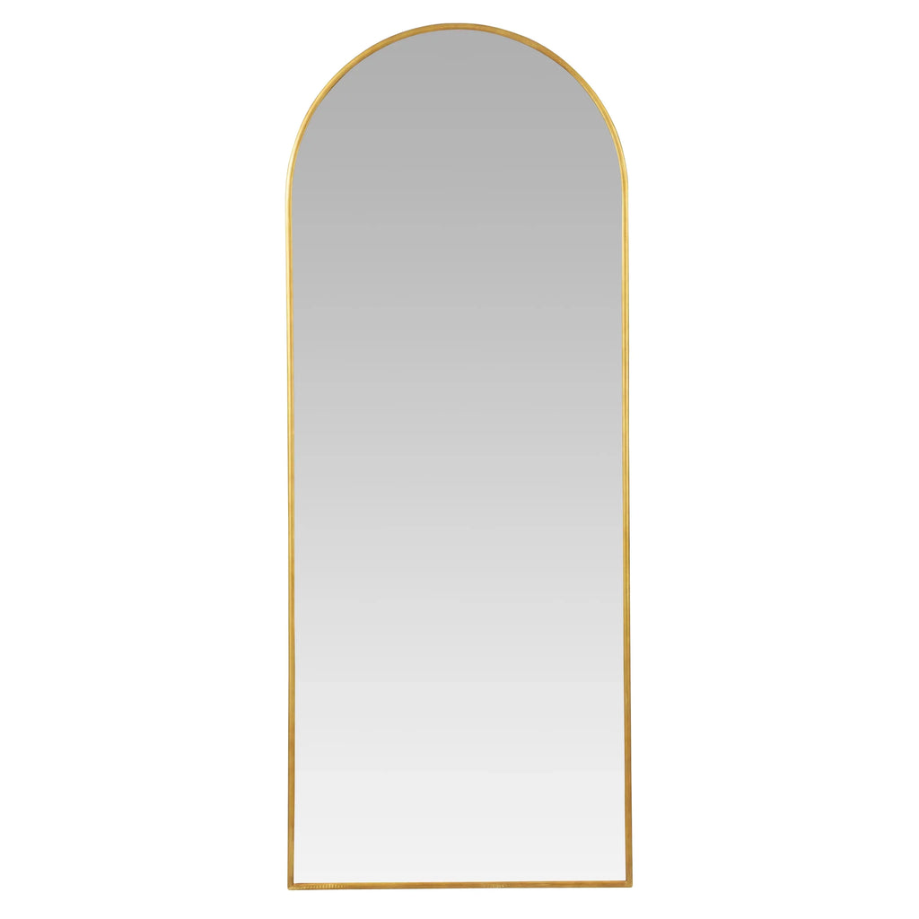 Glam Metal Mirror Arch Modern Gold 70"x28" Floor Nadia