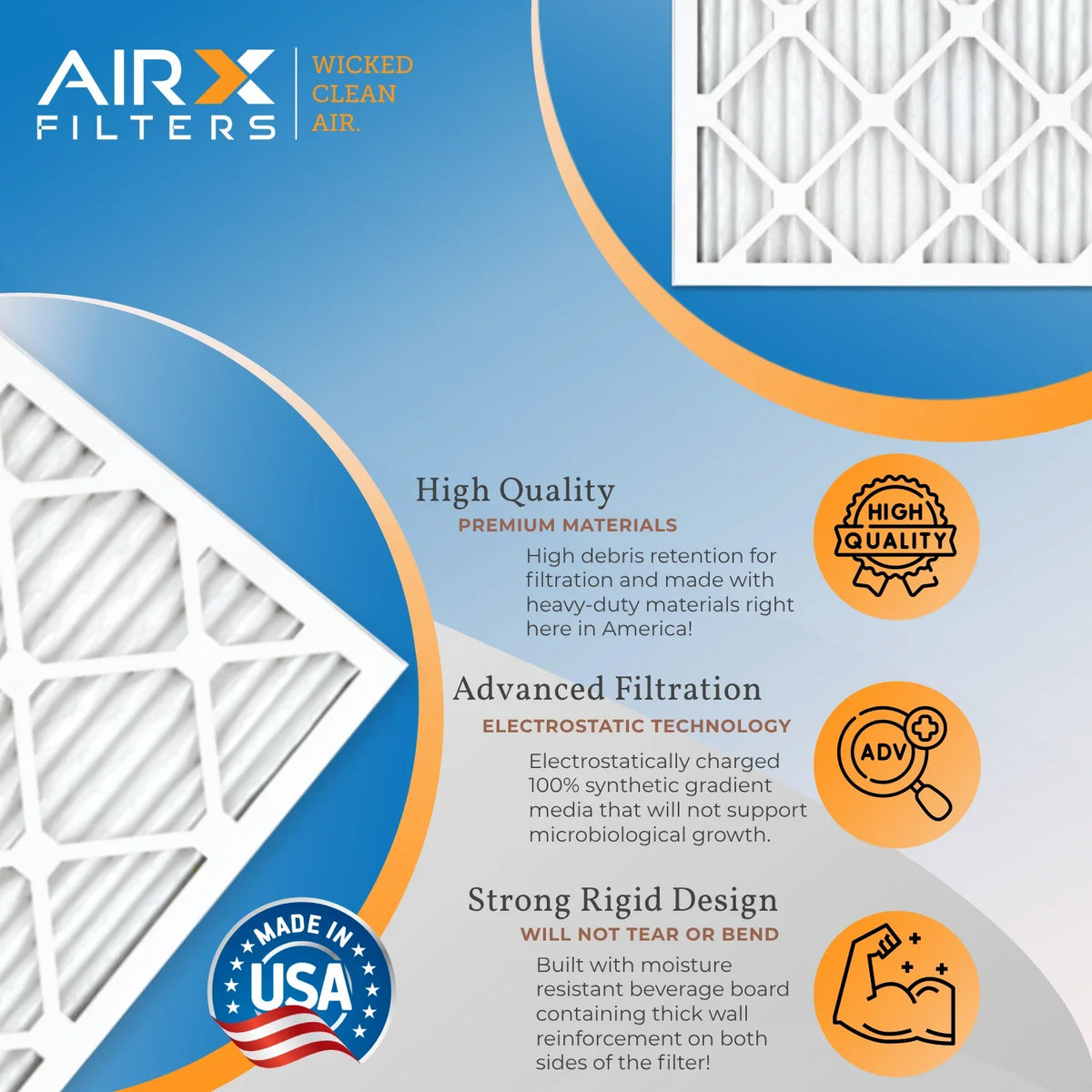 9 by Made Filter Air Pack 2200 Premium HVAC FILTERS - 6 AIR. CLEAN Comparable Furnace 1500 AIRX AC Filter Air 10x20x1 Pleated FPR Conditioner Electrostatic 13 Filters 10x20x1 MERV MPR to WICKED USA &
