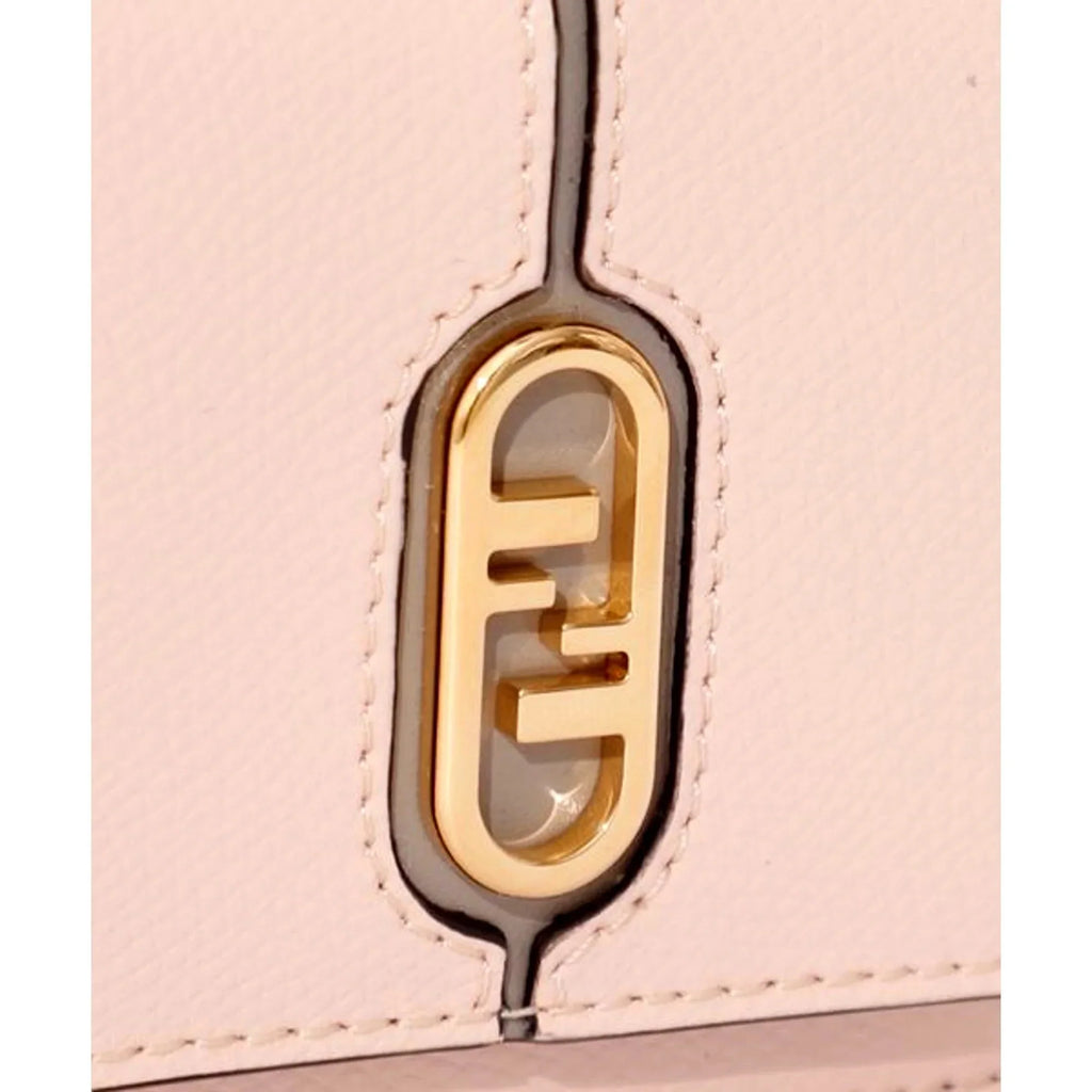 Tortora Gray Pink Trifold Calf Fendi Leather O'Lock Micro Wallet Rose
