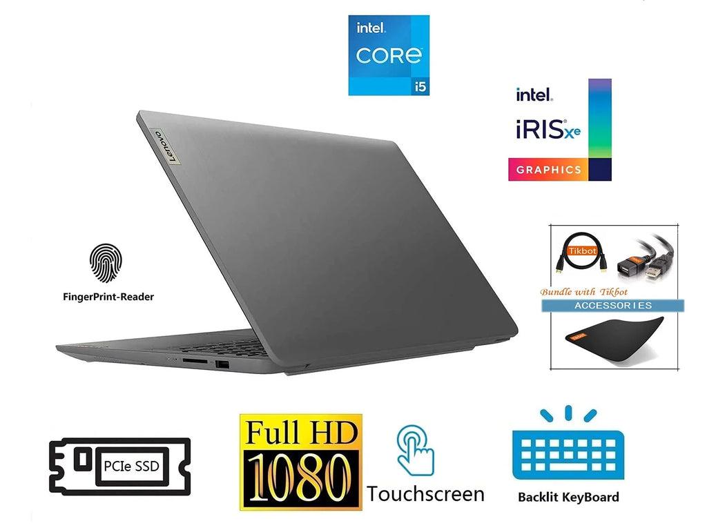 RAM 3 IPS 15.6" Touchscreen Fingerprint, Iris Camera, 1TB Lenovo 2021 IdeaPad i5-1135G7 SSD) PCIe Graphics, Display, 6, Type-C, Xe (>i7-1065G7), Laptop, Wi-Fi FHD | (20GB w/Accessories
