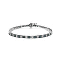 Blue of Color, 7" Sterling I3 Tennis White Womens Silver .925 1.0 Haus Cttw Bracelet with Size Brilliance Diamond Clasp - Clarity) and Diamond Round and I-J cut Alternating Inches (Blue Box Treated