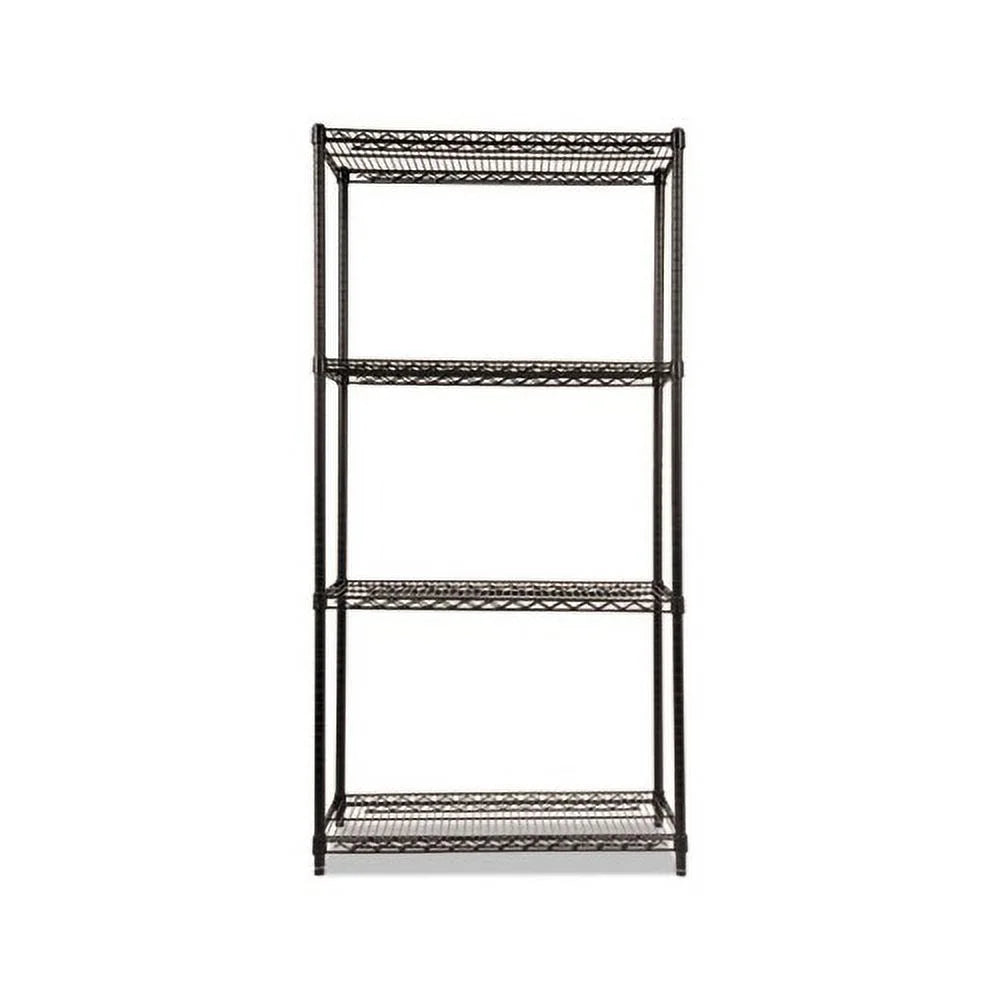 36w NSF x Certified 18d Kit Black x Wire Industrial 72h, 4-Shelf Shelving
