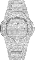 Men Steel Calendar Big Diamond Watches Watches Quartz Face Stainless for Watch Gosasa Wrist Luxury Women Unisex Crystal