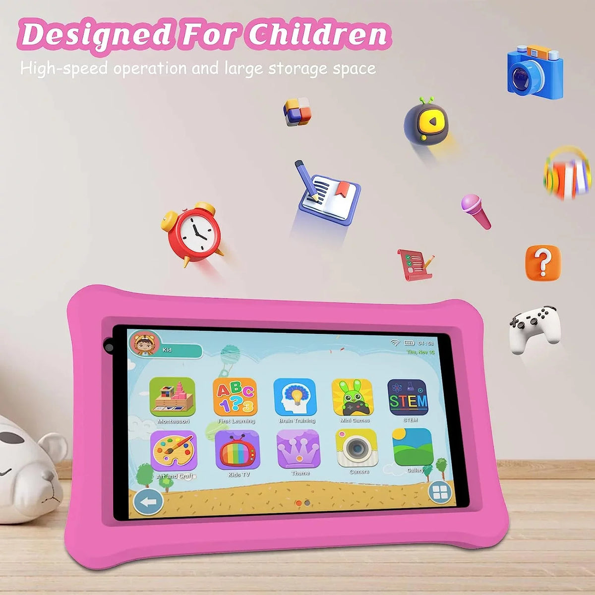 Control Tablet Toddler Tablet Dual Case, Tablet, with RAM WiFi, Parental Certificated, ROM 11 for Camera, inch Google Tablet for 7 Tablets, Androrid 32GB Kids Kids Bluetooth, Learning 2GB