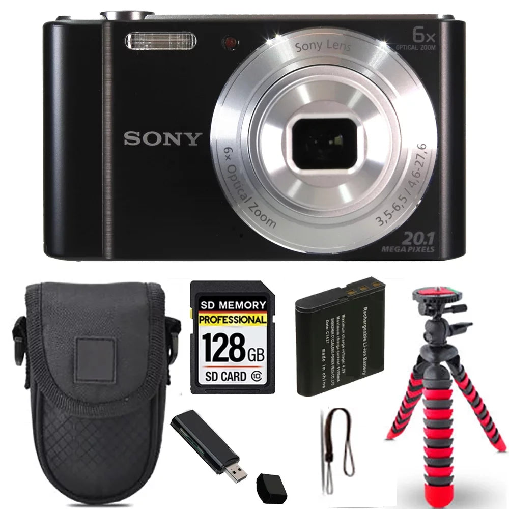 Digital - Spider Case Tripod + Camera+ Kit 128GB Sony Cyber-shot DSC-W810