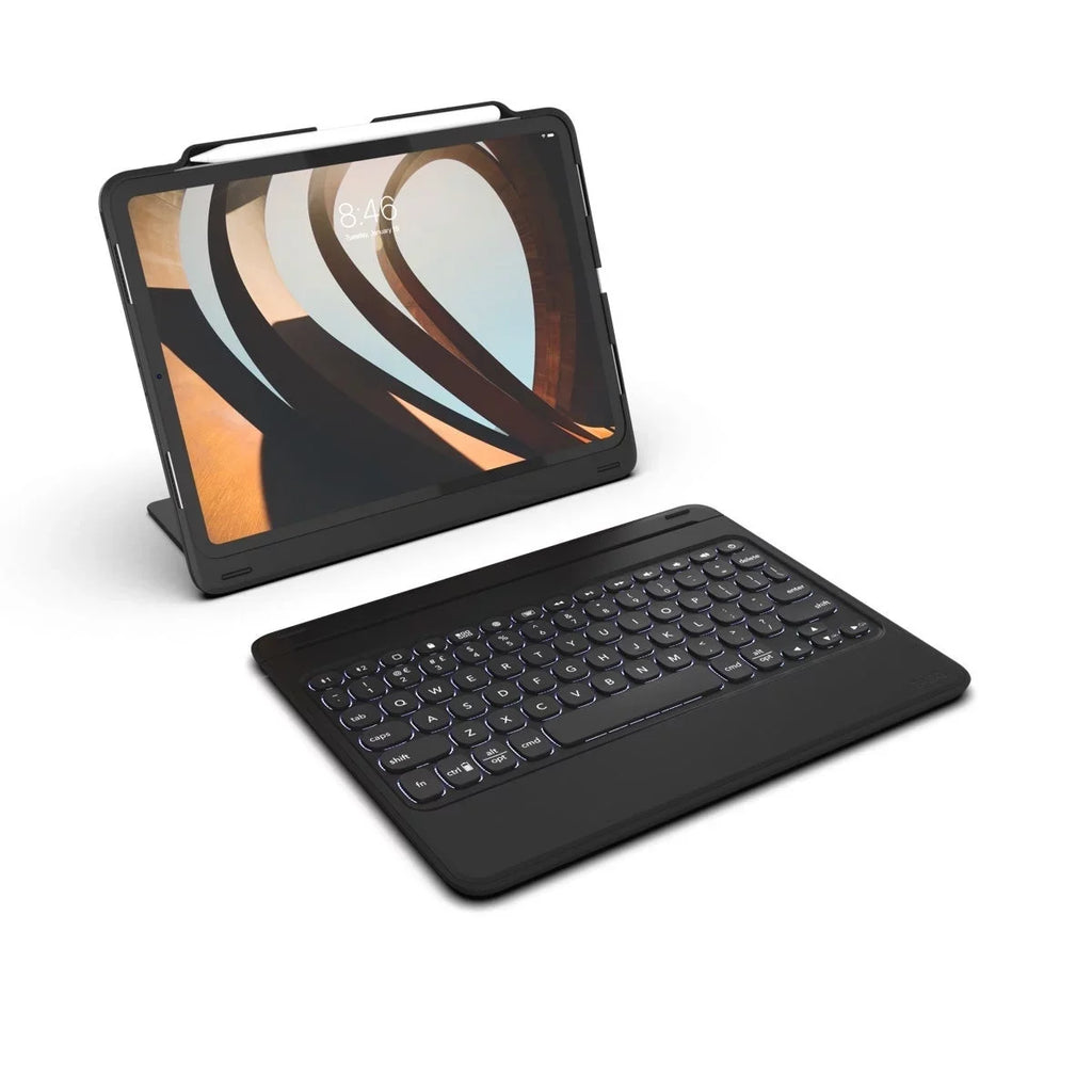Pro iPad Bluetooth 12.9" Black Case 3 (2020) - Keyboard Book Durable Gen - Gen and Go (2018) for 4 - and ZAGG Rugged