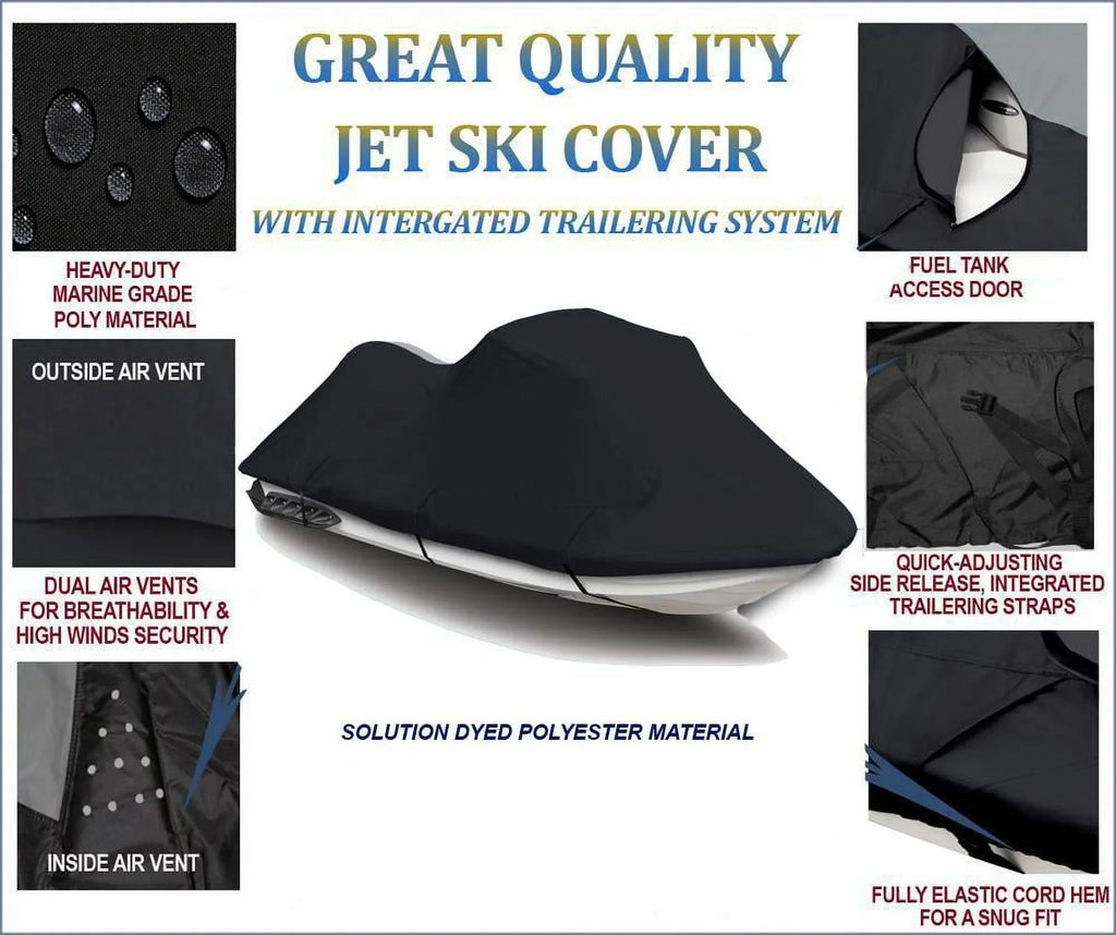 DENIER 1998 2001 for SLX Cover 1997 JetSki BLACK 1995 PWC 1996 1999 1-2 2000 Seater Compatible Polaris Cover Ski 600 Jet