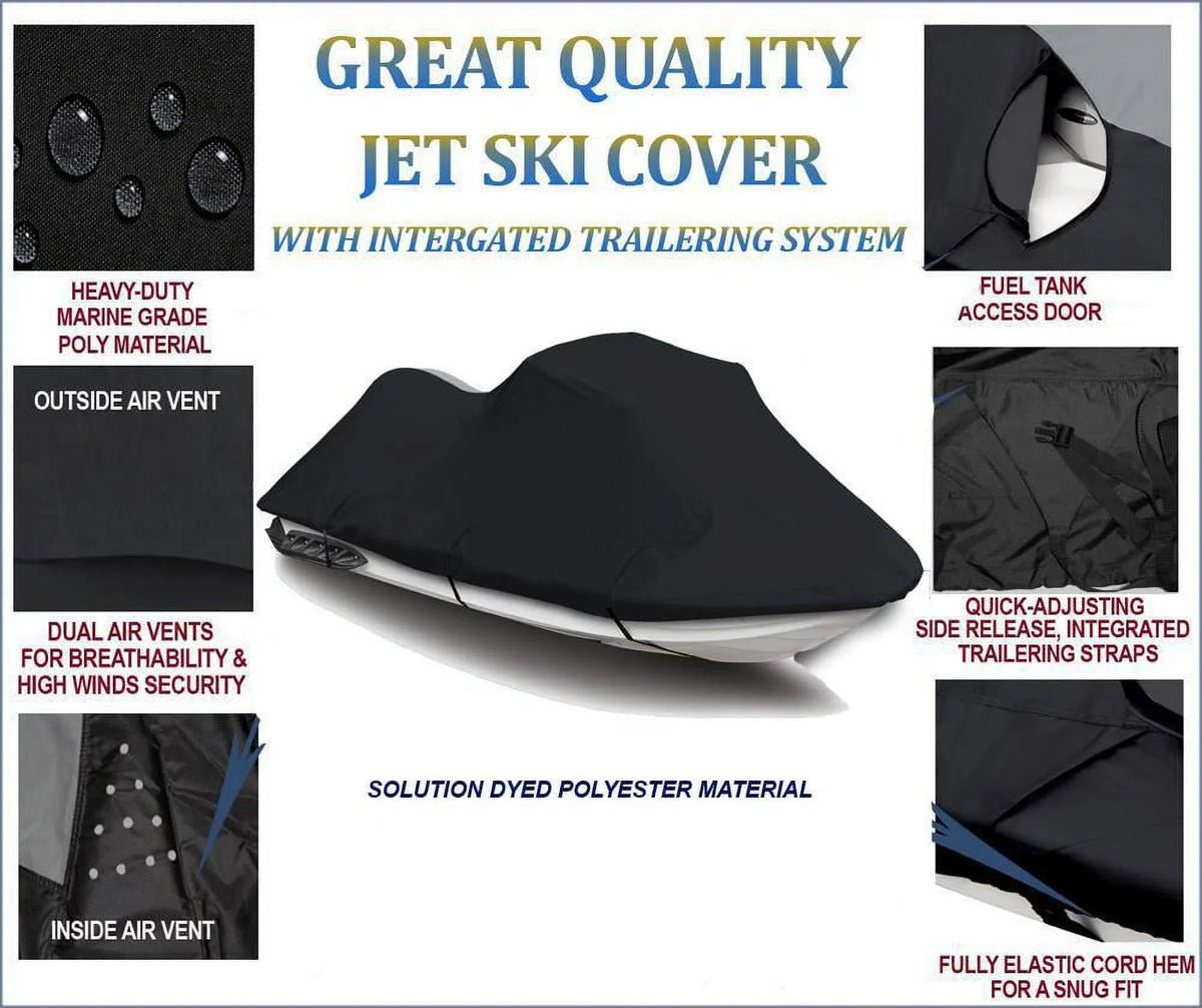 DENIER 1998 2001 for SLX Cover 1997 JetSki BLACK 1995 PWC 1996 1999 1-2 2000 Seater Compatible Polaris Cover Ski 600 Jet