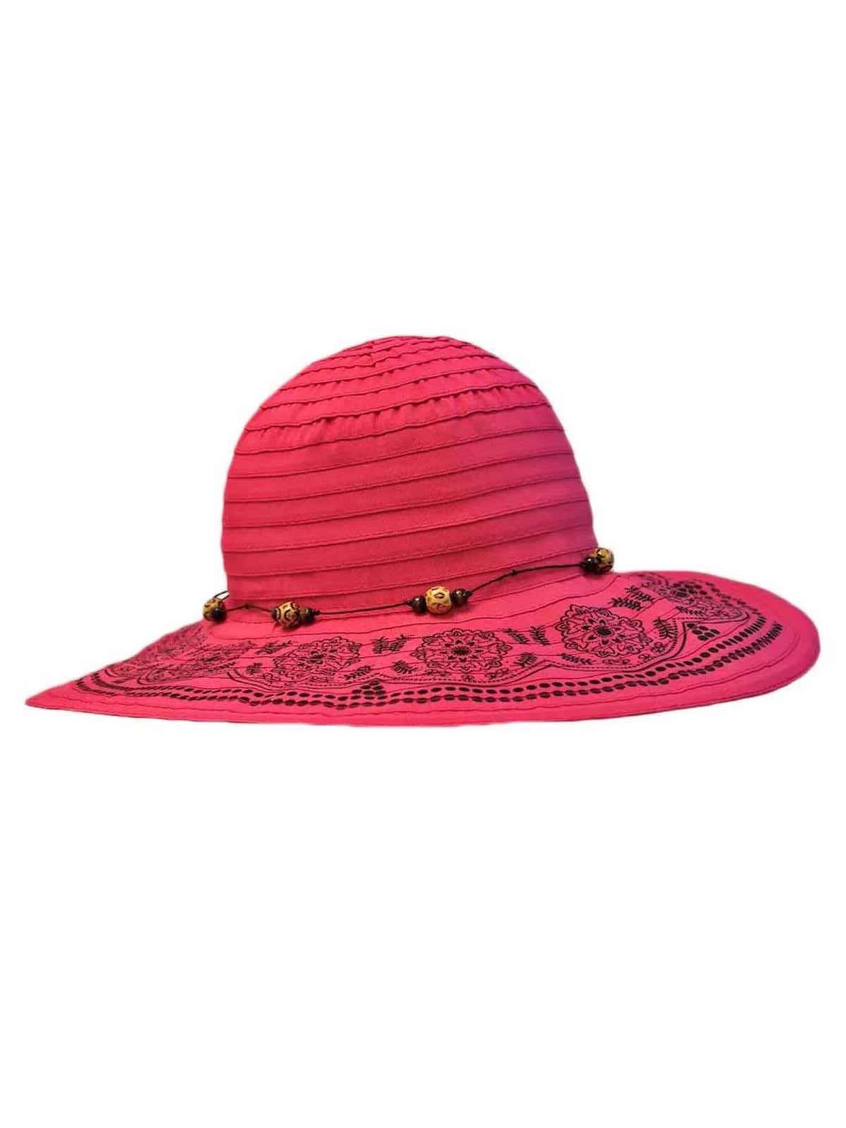Pink Floppy Trim Hat Hot Elegant With