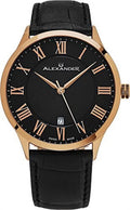 Gold Alexander Made Swiss Leather Rose A103-05 Watch Statesman Black Triumph