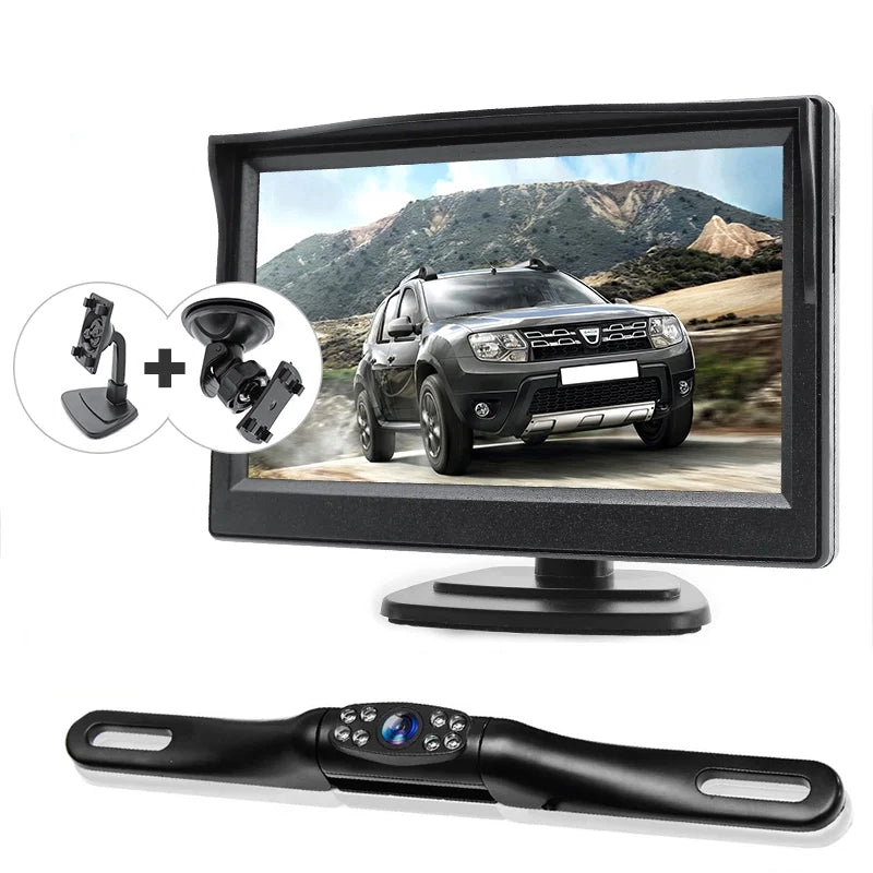 Backup HD View + Rear Car Parking System Monitor Camera Vision Night 5inch