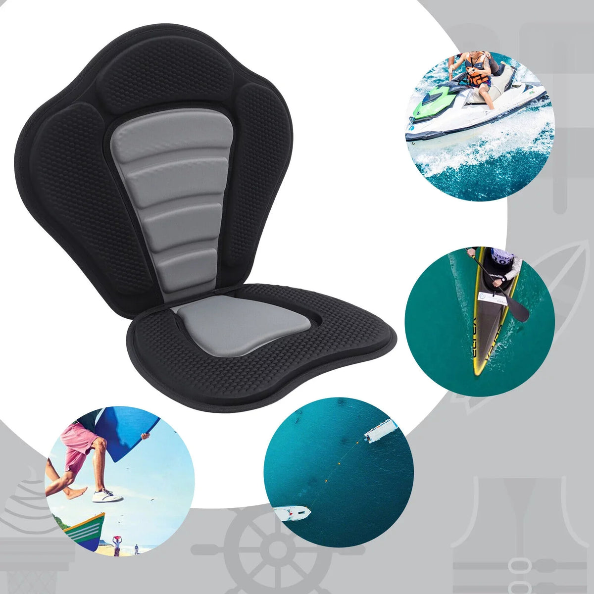 Seat Backrest Canoe Kayak Storage Fishing Kayaking, Backpack Detachable Bag Adjustable Drifting, Adjustable Storage Padded Seat Canoeing, Boat with Bag Deluxe Kayak for Padded Rafting, Seat