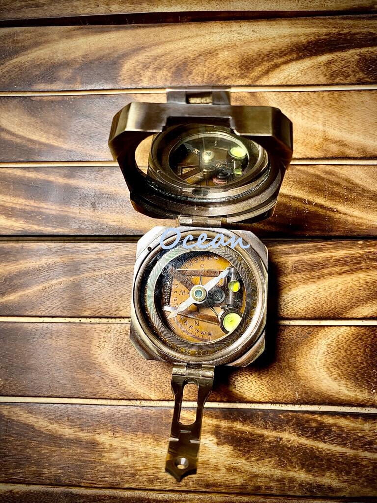 & Kelvin Antique Brunton Compass Hughes Baptism 1917 Wedding, Compass Brass Gift