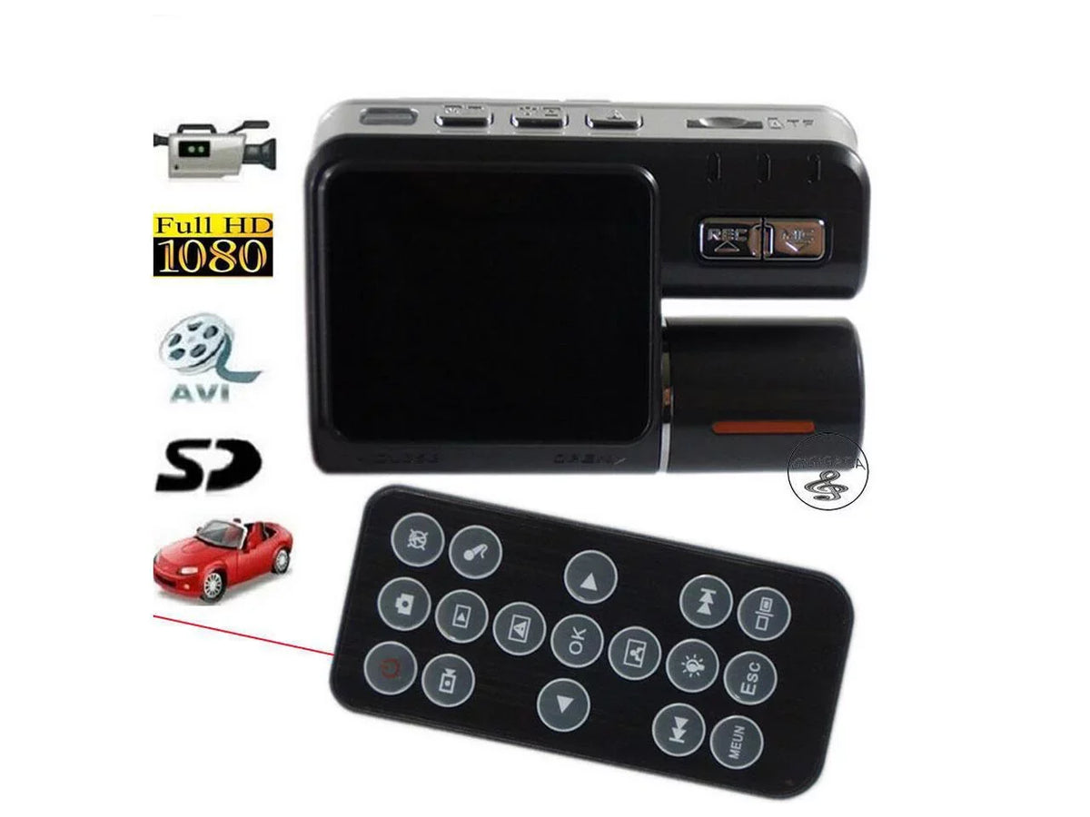 1080P I1000 I1000 DVR driving black with IR Car automobile Screen boxFull twin vision Controller separated Camera 2" recorder Full night Chi + lens HD 1080P Remote Recorder