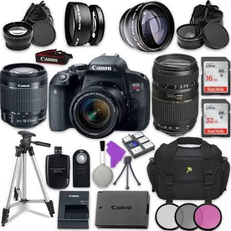 18-55mm Lens IS Rebel Autofocus STM T7i ||Accessory f/4-5.6 EF-S SLR Camera Canon 70-300mm Bundle Digital Telephoto w/ EOS Lens||Tamron AF Zoom